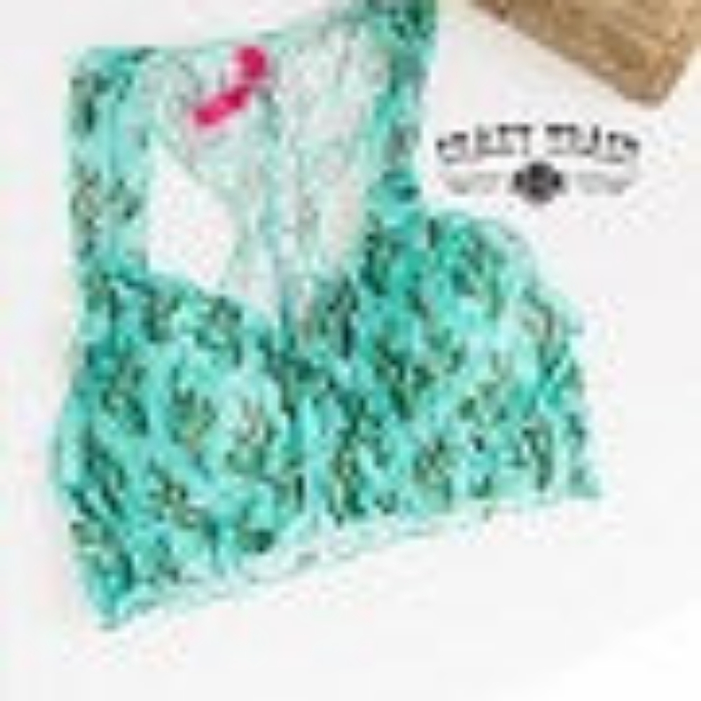 PRICKLY PEAR BRALETTE ** TURQ CACTUS